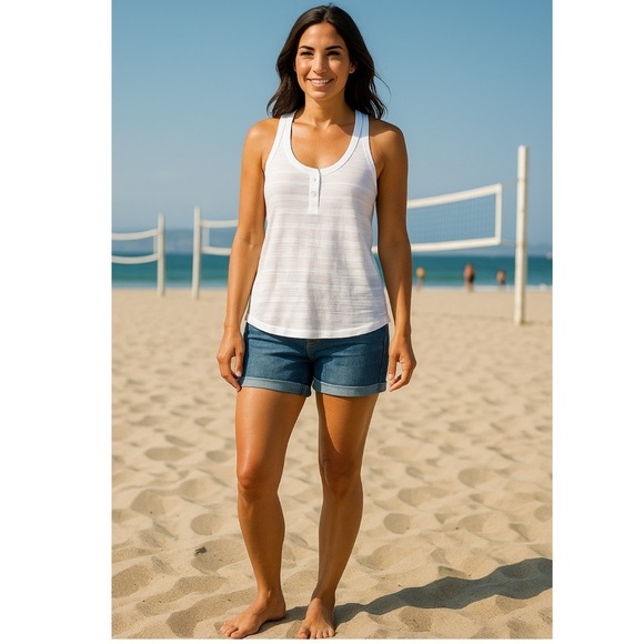 Fossil Tops - FOSSIL Y2K White Burnout Racerback Tank XS